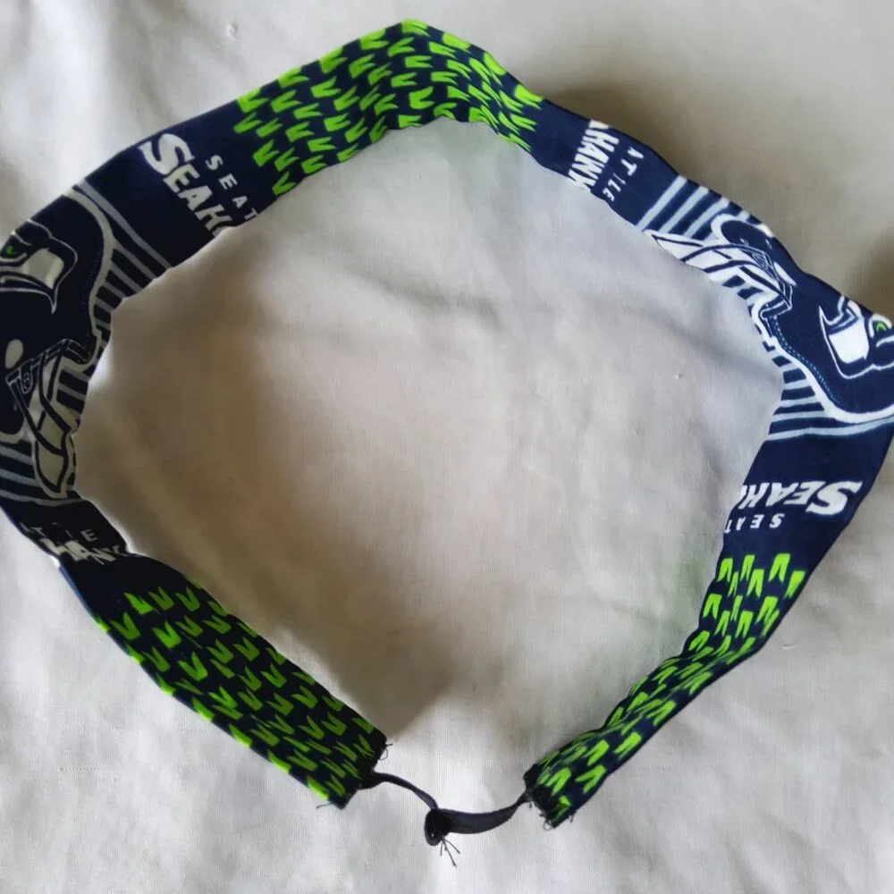Handmade Seattle Seahawks Headband Sport Hair Accessory Game Day Workout Gear